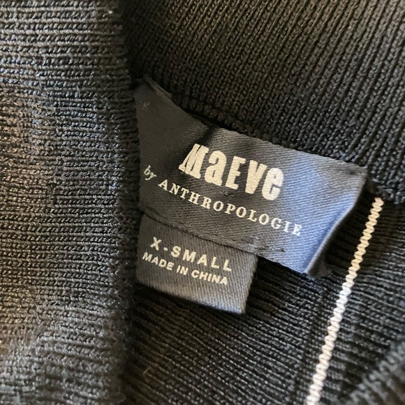 MAEVE Anthropologie Black and Off White Pull On MIDI A-Line Skirt Size XS - Picture 8 of 11